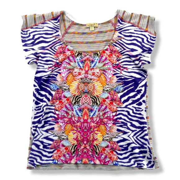 One World Live &‎ Let Live Shirt Plus Size M Rhinestone Multicolor Tunic - Picture 1 of 4